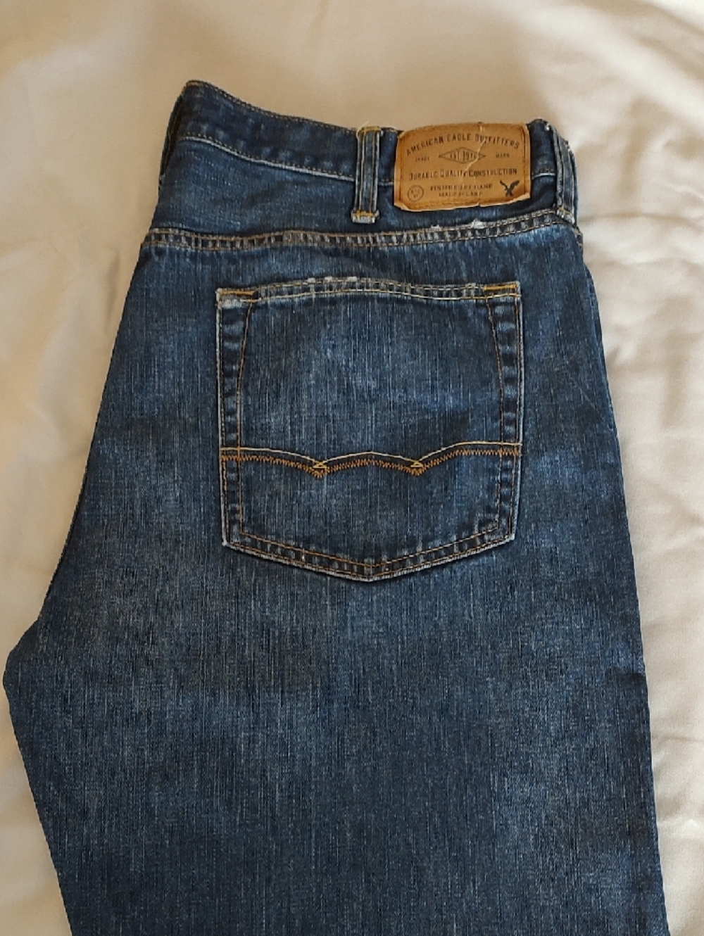 American Eagle Outfitters Men's Dark Blue Slim Straight Jeans - Picture 7 of 10
